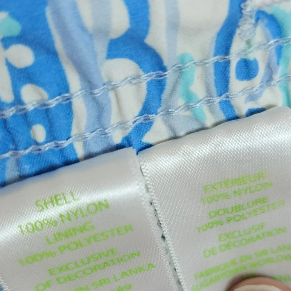 Lilly‎ Pulitzer Pink Blue Boys Swim Trunk Junior Capri Lined Size XS Beach